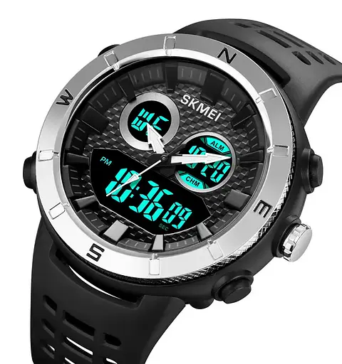 Годинник чоловічий наручний спортивний Skmei 2014 (Чорний з сріблястим) - фото 4
