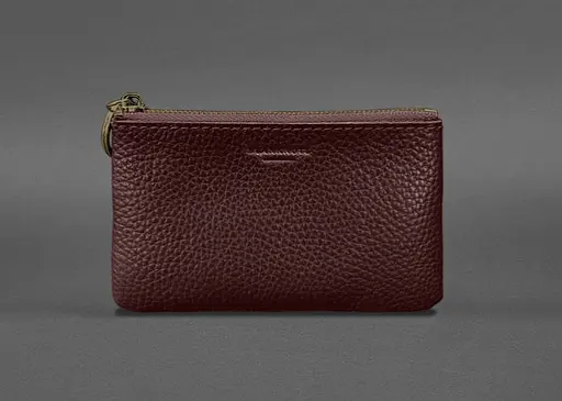 Шкіряна монетниця / міні-косметичка 3.0 бордова флотар - фото 1