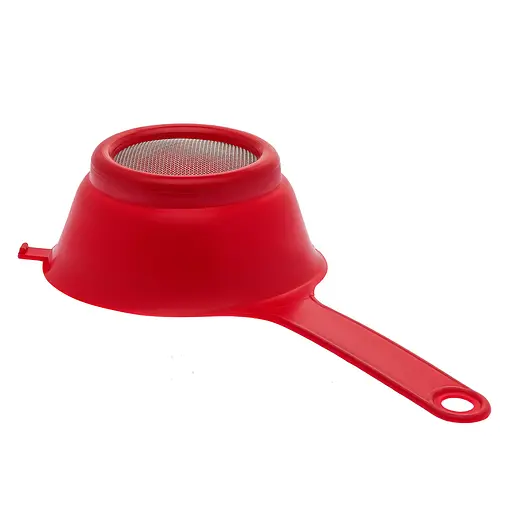 Сито дуршлаг с ручкой для процеживания и просеивания 18.5 см, Kitchette Красный 85108 - фото 7