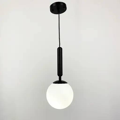 Підвісний чорний світильник Miira Large з білим матовим плафоном | Арт. A 201/1 BK H145 | Line F - фото 3