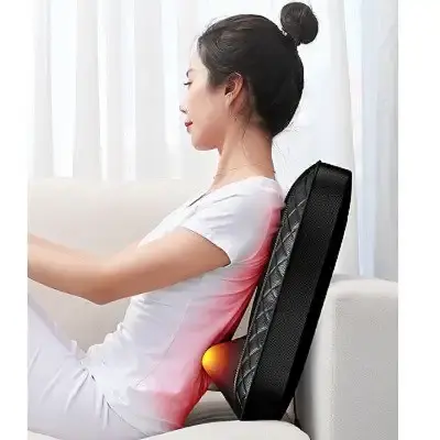 Масажна подушка для спини 97Z з пультом (розминаючий масаж, Шиацу, прогрів) Чорний - фото 2