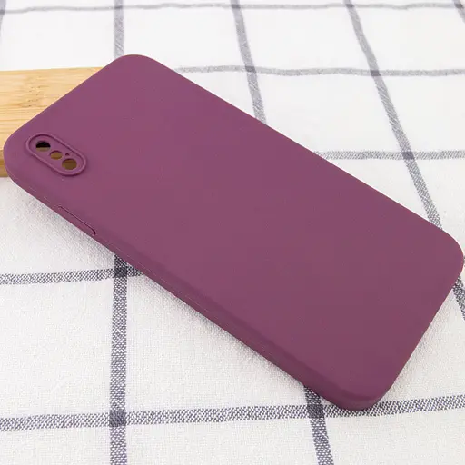 Чохол Epik Silicone Case Square Full Camera Protective AA No Logo для Apple iPhone XS Max 6.5 Бордовий/Maroon - фото 2