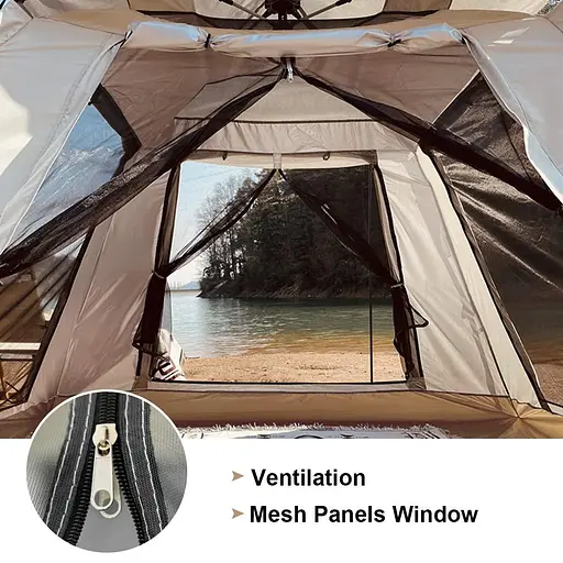 Туристическая палатка 3-местный 200x200x165 см всесезонная водонепроницаемость 1200 мм с сумкой для путешествий OldBro CC-SY22ZP010 - фото 4