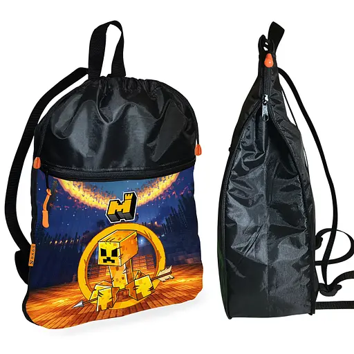 Рюкзак-мешок для обуви,спортивной формы Майнкрафт "Minecraft" детская сумка для сменки с расширителем (01280)