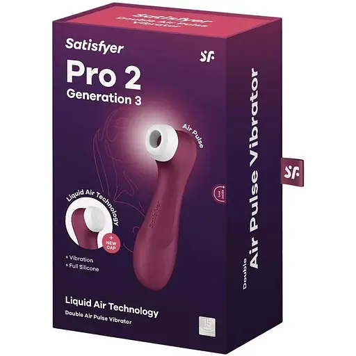 Вакуумный клиторальный стимулятор Satisfyer Pro 2 Generation 3 with Liquid Air Бордовый