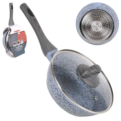 Сковорода лита Besser Granite 10375-28 з кришкою 28 × 7.2 см - фото 2