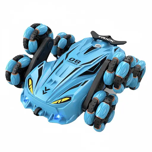 Радиоуправляемая трюковая машина-вездеход JD 155-13 A-02, с парогенератором и подсветкой, аккумулятор 3.7V, пульт 2.4GHz, синяя