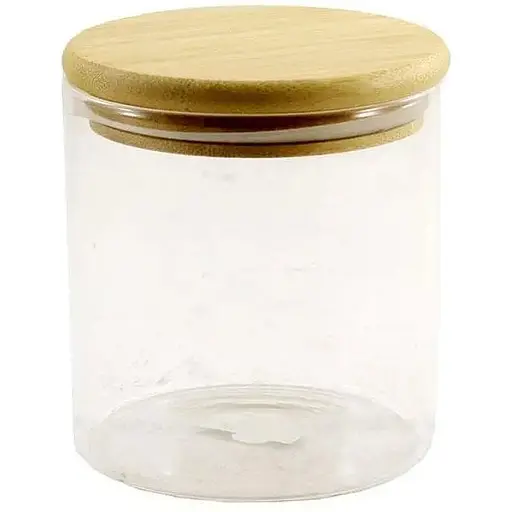 Банка для зберігання Lumines скляна з бамбуковою кришкою 10 x 10 см TS2305A