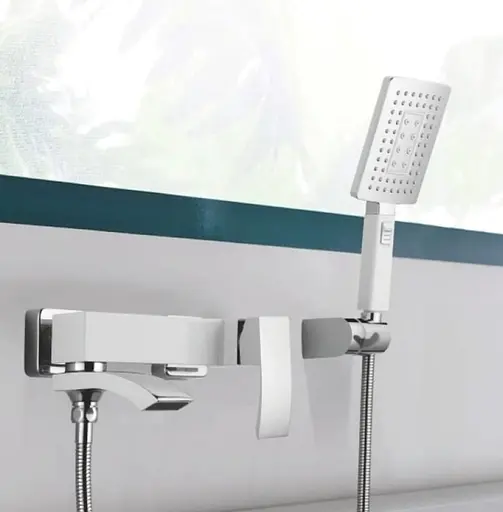 Смеситель для ванны Qtap Swan Cascada, Chrome (k35) с душевым гарнитуром QTSWA260CRM45565 - фото 7