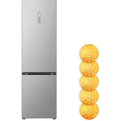 Холодильник LG с нижним морозильным отделением 203x60х68 холод.отд. 277 л мороз.отд. 110л 2дв. А++ NF инв. диспл. внеш. зона св. тело Metal Fresh серебристый - фото 3