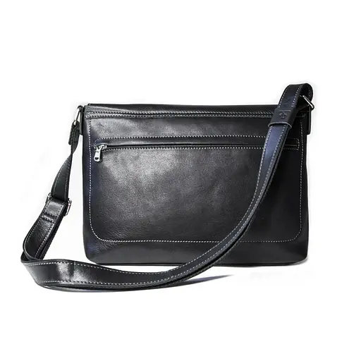 Кожаная мужская сумка через плечо GRANDE PELLE 24х32х6 см sum0025898 - фото 4