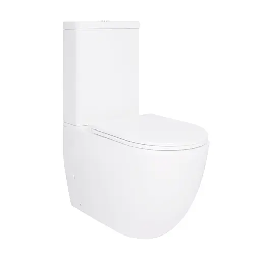 Унитаз-компакт Qtap Robin Ultra Quiet безободковый с сиденьем Soft-close QT13222128AUQ1W, Белый - фото 1
