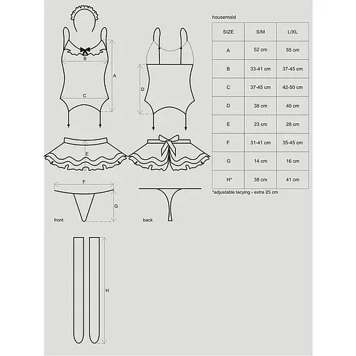 Еротичний костюм Obsessive Housemaid 5 pcs costume S/M - фото 5