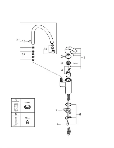 Смеситель для мойки Grohe EuroSmart однорычажный Хром 30412 - фото 9