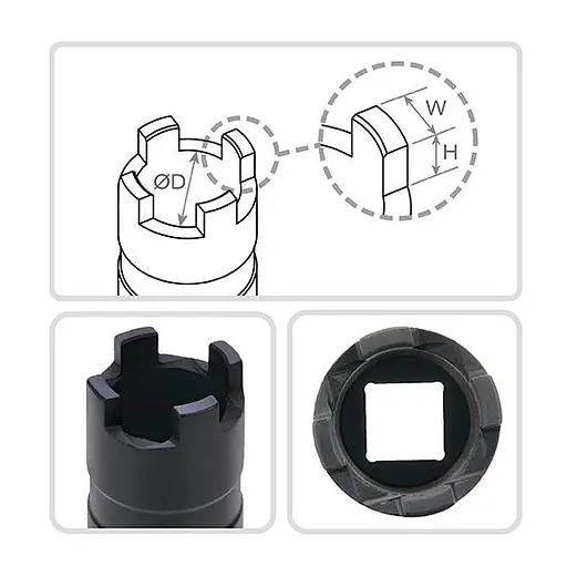Головка 1/2 для клапана дизельной форсунки MAN, Mercedes-Benz, Scania Toptul hoz0014545 - фото 2