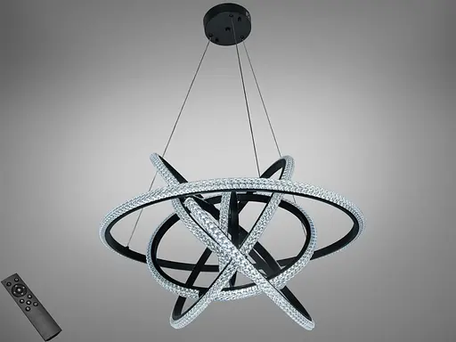 Люстра LED підвісна Romin чорна 140Вт пульт до 25м² - фото 1