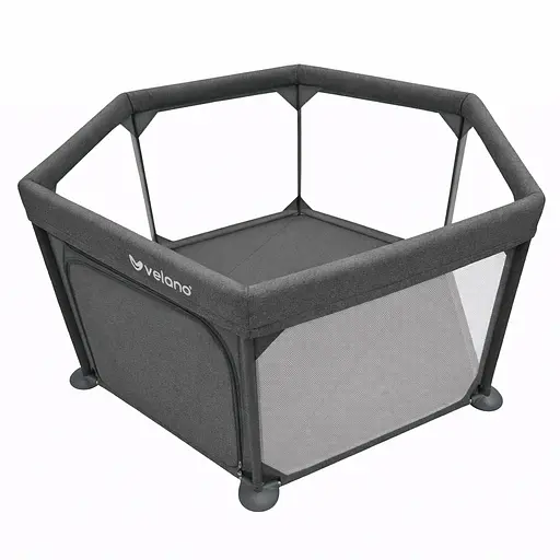 Манеж детский шестиугольный VELANO Star, grey - фото 1