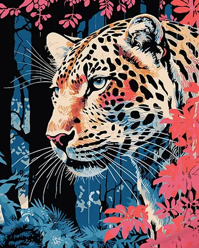 Набор для росписи по номерам Опасный хищник, Strateg, на черном фоне, 40x50 см, AH1064