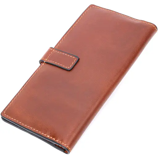 Шкіряний чоловічий гаманець Grande Pelle 9.3х18х1 см acs0026947 - фото 2