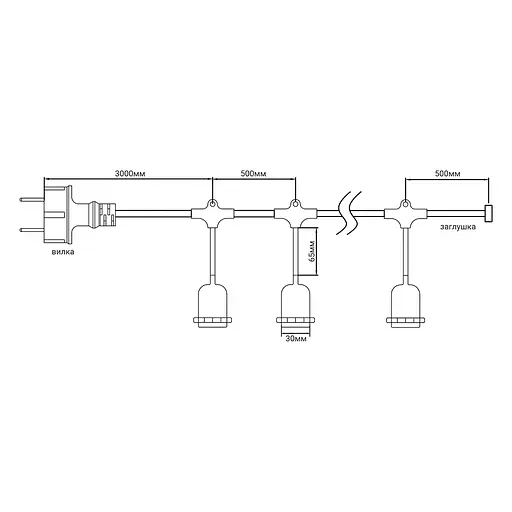 Уличная гирлянда Белт-лайт CL50-13-1 черный - фото 3