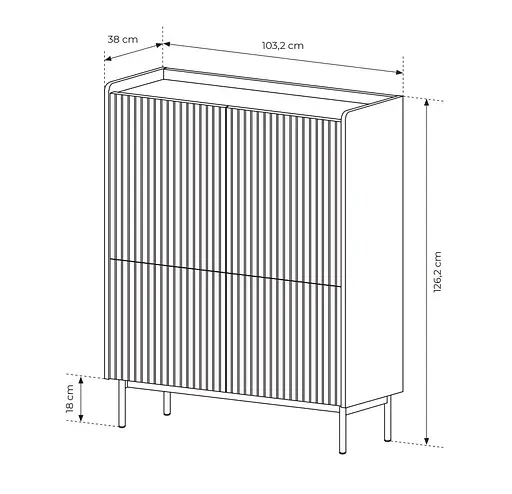 Комод високий Perfect Home Левел / Level 4-дверний 4D/103 Беж/дуб сканді (PFH-091157) - фото 6