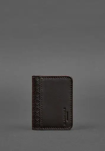 Кожаная обложка для ID-паспорта и водительского заседания 4.0 карбон коричневый - фото 2