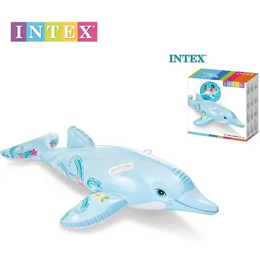 Дитячий надувний плотик Intex 58535 "Дельфін". Розміром 175x66см, від 3 років - фото 2