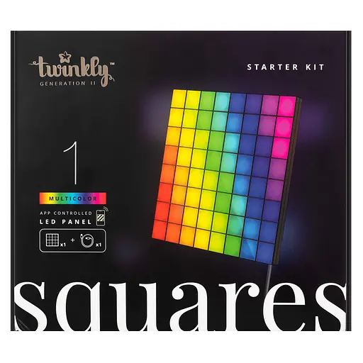 Twinkly Панель Smart LED Twinkly Squares 1 Starter RGB IP20 16х16см USB-C чорний без БЖ - фото 1