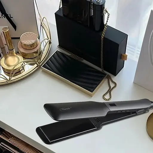 Керамічний випрямляч для волосся Maestro MR-259 зі швидким нагріванням до 210°C 75Вт Чорний/Сірий - фото 4