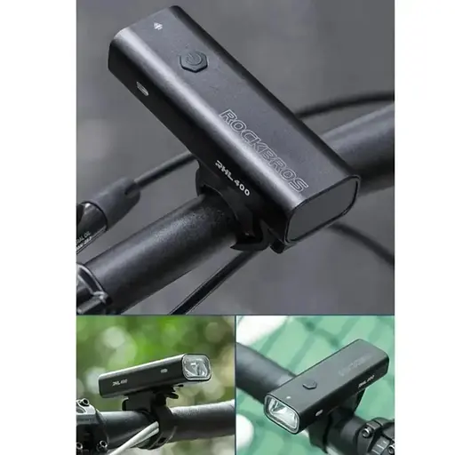 Велосипедна фара RockBros RHL400, 2000 mAh 400 люменів, чорний - фото 7