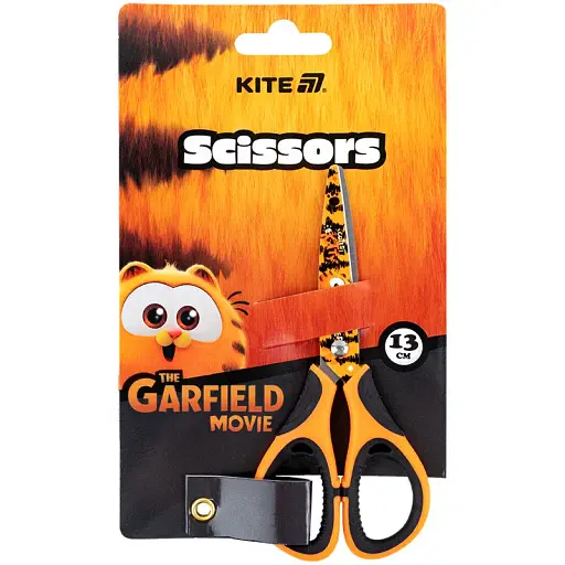 Детские ножницы с резиновыми вставками Kite Garfield 13 см оранжевые (GF25-148) - фото 2
