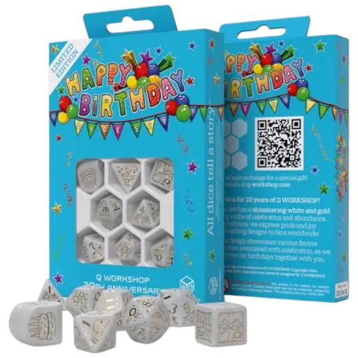 Набір кубиків Q WORKSHOP 20 years: Happy Birthday Dice Set , 8 шт. (S20Y03)