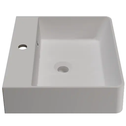 Раковина матова накладна Amidicon Solo 50 500x430 з литого каменю SOLO_50_MAT, Білий матовий - фото 3