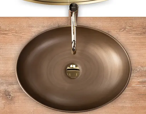 Умивальник Rea Villa накладний Old Gold REA-U9669, Золотий - фото 4