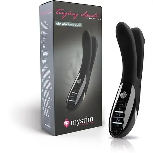 Вібратор подвійний з електростимуляцією Mystim Tingling Aparte eStim Black - фото 10
