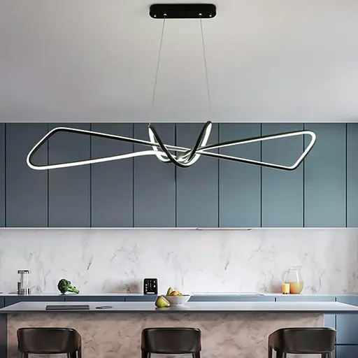 Современная черная люстра AVIZE в двух размерах Line.F Длина 85 см - фото 1