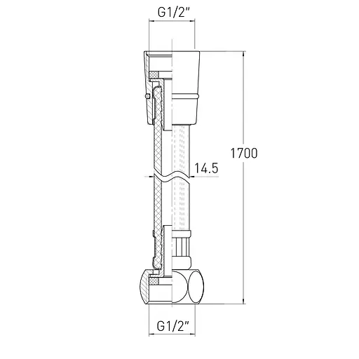 Шланг для душу 160см Volle Cascada 15900001, Хром - фото 2