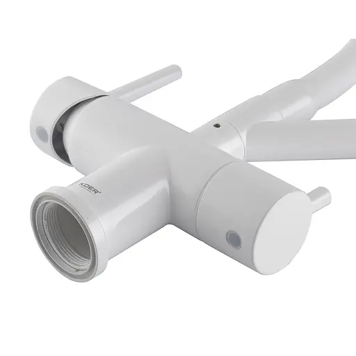 Смеситель для кухни на две воды с гибким изливом Koer KB-72006-03 KR3381 Белый матовый - фото 6