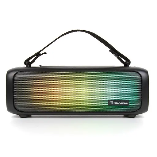 Портативна колонка Real-El RX717 8W Bluetooth TWS, RGB, Black
