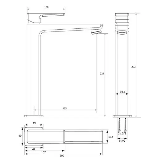 Смеситель для умывальника Omnires Parma grafit высокий PM7412GR Графит - фото 2