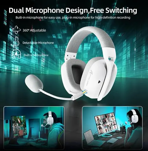 Навушники бездротові ігрові ATTACK SHARK L80PRO l 80 PRO white - фото 2