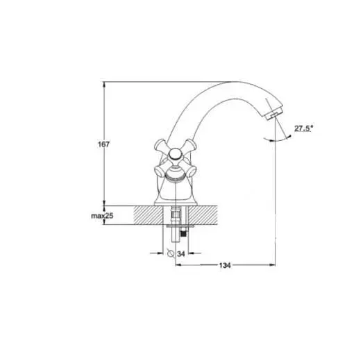 Змішувач для умивальника Тroya DTZ1-A827 двовентильний 30412 - фото 2