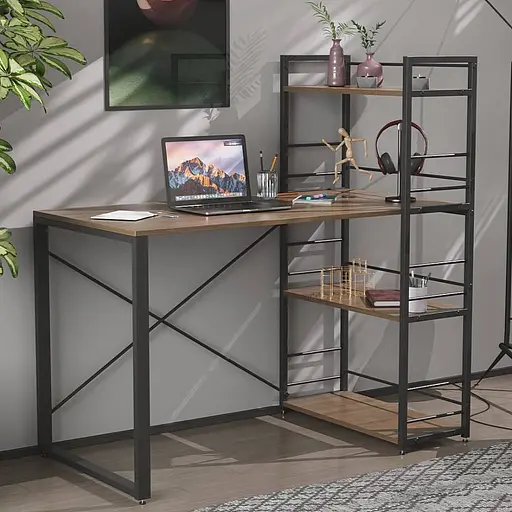 Письмовий стіл Ferrum-decor Серії Конект з етажеркою 75x120x60 сірий ДСП Дуб Сонома Трюфель 16мм (FRD-104234)