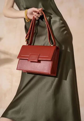 Жіноча шкіряна сумка Kelly червона - фото 2