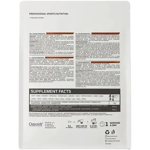 Креатин OstroVit Creatine Monohydrate Кола 500 г - фото 3
