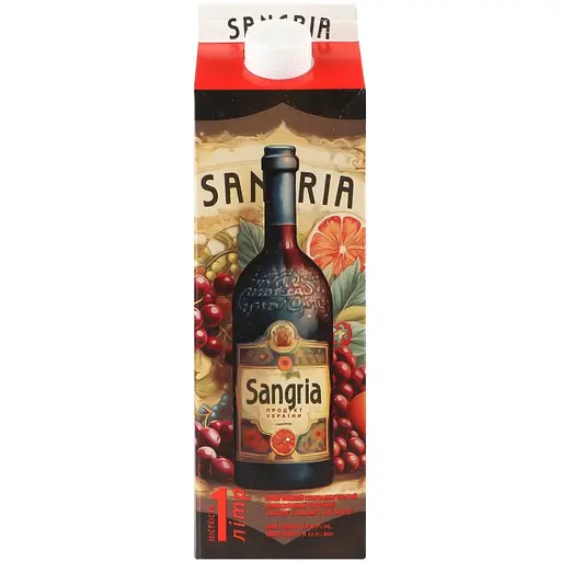 Напій винний Salute Sangria слабоалкогольний напівсолодкий червоний 6-6.9% 1 л