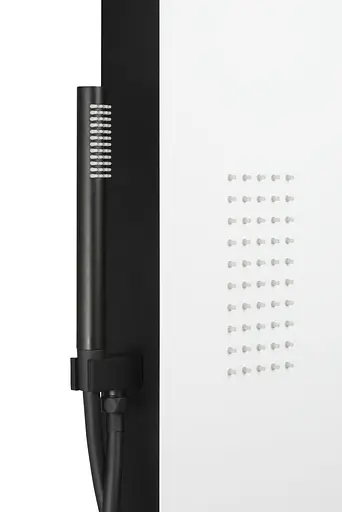 Душова панель Corsan Duo black white з термостатом A777TWHBL, Білий - фото 4