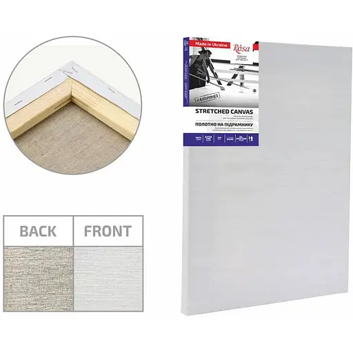 Підрамник Rosa 40×70 см модуль №1 дрібне зерно олійний грунт льон