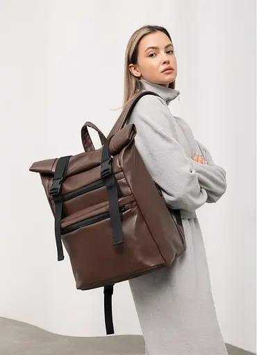 Рюкзак ролл Sambag унисекс RollTop LTT шоколадный 41 x 30 x 16 см (24238020) - фото 3