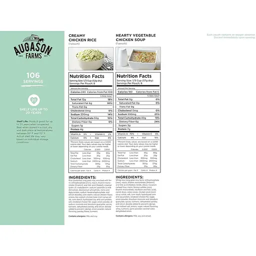 Сублимированные завтраки и ужины Augason Farms 106 порций с большим сроком годности 30 лет - фото 5